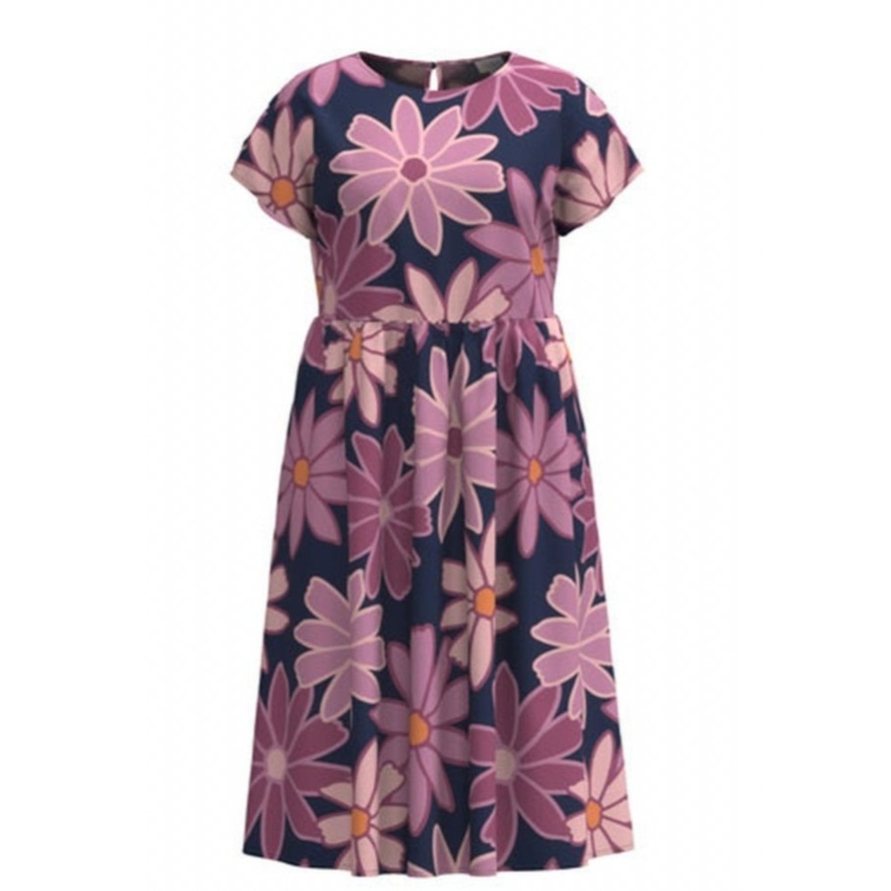 LuLaRoe Womens Dress Size XL Lorene Dolman Midi Blue Pink Floral Pockets NWT